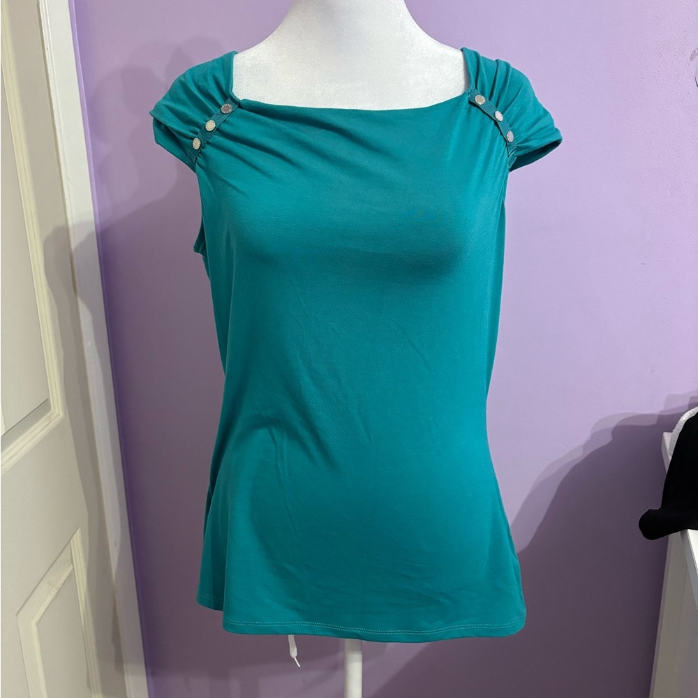 White House Black Market Teal Blouse